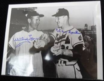 Whitey Ford and Warren Spahn signed by both