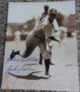 signed John Sain added 'Jackie's First Pitch' 8x10 photo