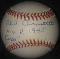 Phil Cavaretta MVP 1945 Cubs Global Cert