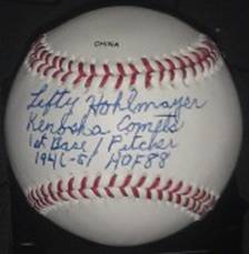 Lefty Hohlmayer Kenosha Comets 1st base & pitcher 1946-57 HOF 88